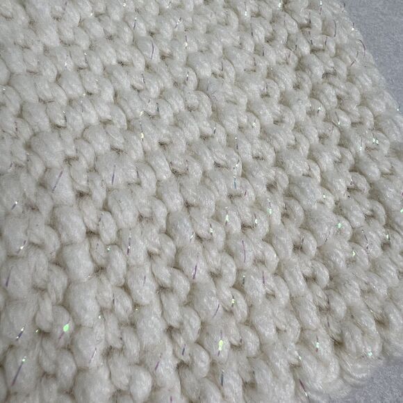White Sparkle Knit Ear Warmer Headband - Picture 3 of 4